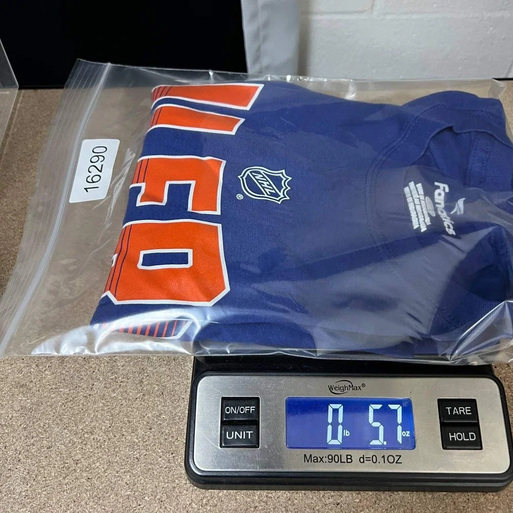 Edmonton Oilers Shirt Men Large‎ Blue Fanatics Short Sleeve Crew Neck New L